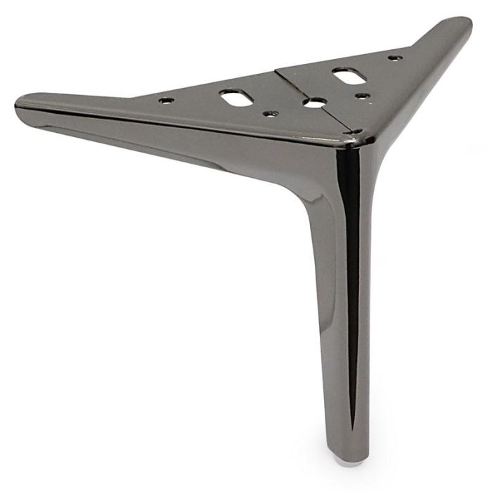 Q&Q Pata Metálica Modelo Clay, Acabado Níquel Oscuro, 125 mm de Altura, para Sofás y Muebles