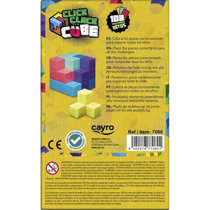 Juego click clack cube 7 piezas. coloca las piezas correctamente para superar todos los retos. 2