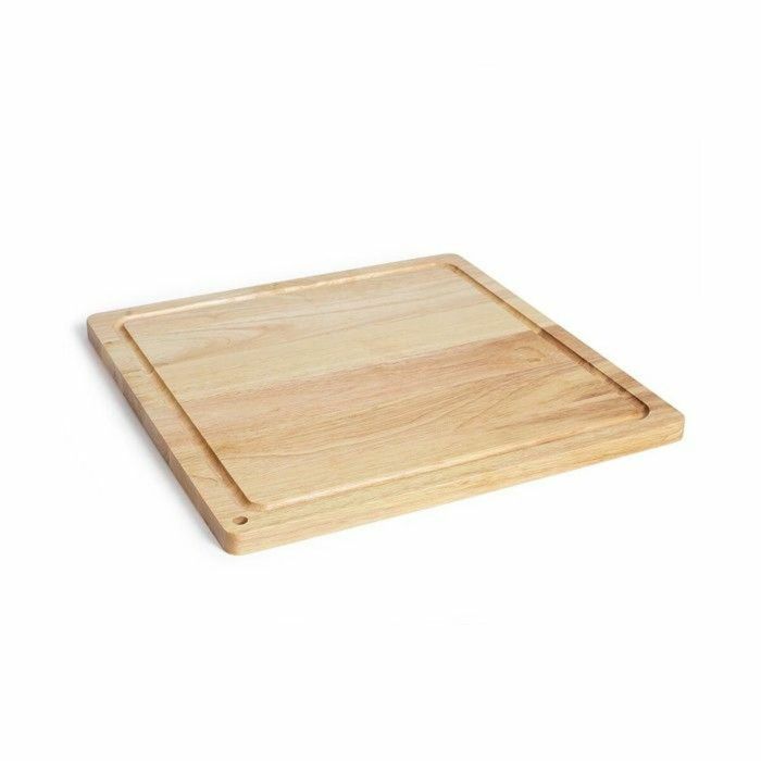 Livoo MES141 Tabla de Cortar Madera de Caucho Tamaño XXL 46x46cm con Ranura Integrada 3