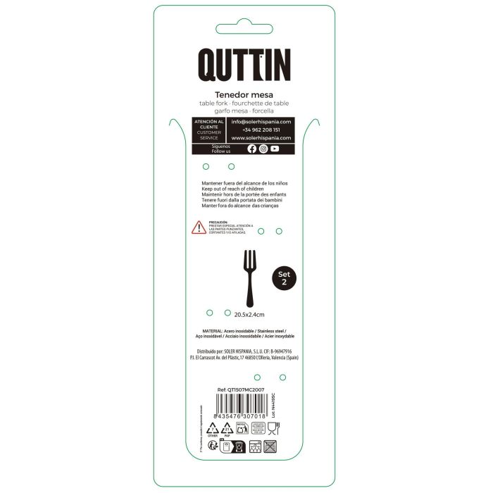Inde Set 2 Tenedores de Mesa Moma Black Matt - 20.5 cm (12 Cajas) 3 Inde Set 2 Tenedores de Mesa Moma Black Matt - 20.5 cm (12 Cajas) 3