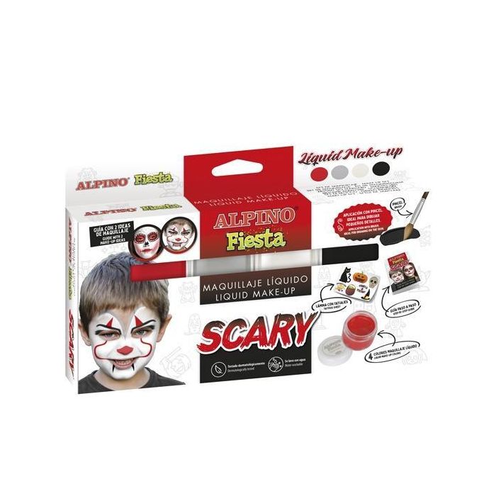 Barra De Maquillaje Alpino Scary Caja De 4 Colores Surtidos + Pincel + Folleto Barra De Maquillaje Alpino Scary Caja De 4 Colores Surtidos + Pincel + Folleto