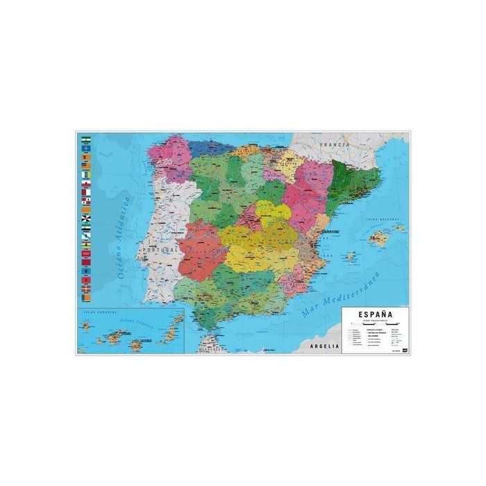Mapa Erik Mural 61X91,5 Cm Fisico/Politico España