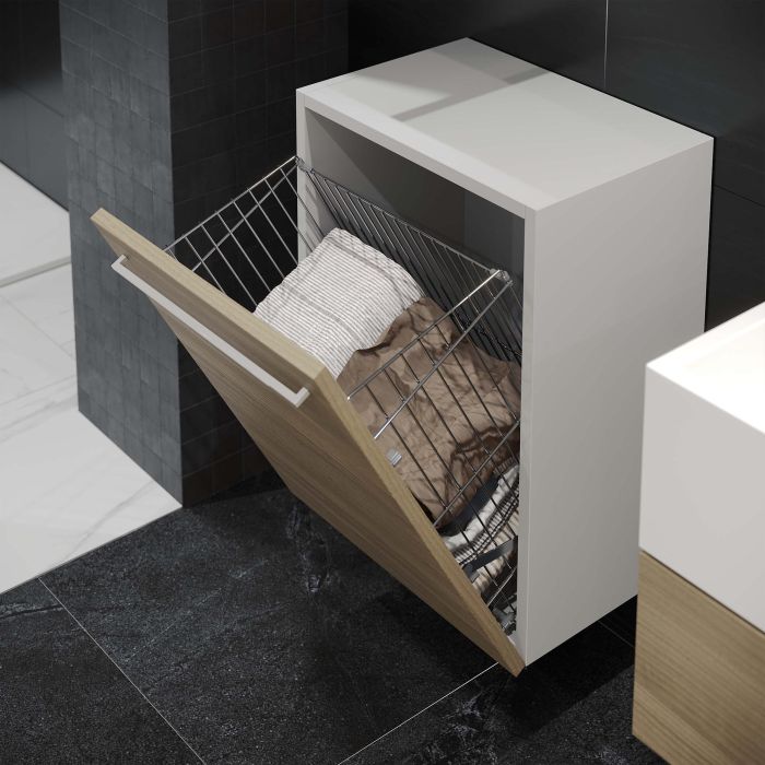 Emuca Cesto de lavandería con sistema de puerta abatible, módulo 450mm, Acero, Cromado 1 Emuca Cesto de lavandería con sistema de puerta abatible, módulo 450mm, Acero, Cromado 1