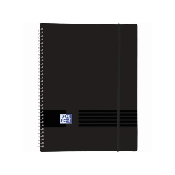 Oxford Carpeta Con 30 Fundas Cristal 50 Micras Espiral A4 Cierre C-Goma Plástico Opaco Negro Oxford Carpeta Con 30 Fundas Cristal 50 Micras Espiral A4 Cierre C-Goma Plástico Opaco Negro