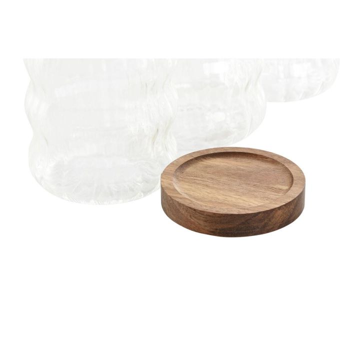 Bote Basicos DKD Home Decor Transparente Natural 9 x 17 x 9 cm Set de 3 1 Bote Basicos DKD Home Decor Transparente Natural 9 x 17 x 9 cm Set de 3 1