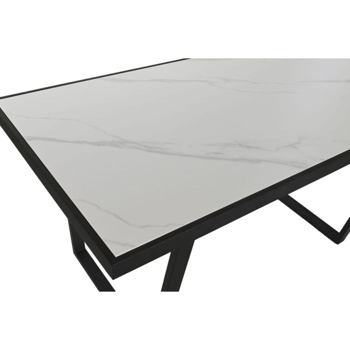 DKD Home Decor Mesa Comedor Urban de Metal y Cerámica Negra y Blanca Desmontable 80 x 75 x 150 cm 5