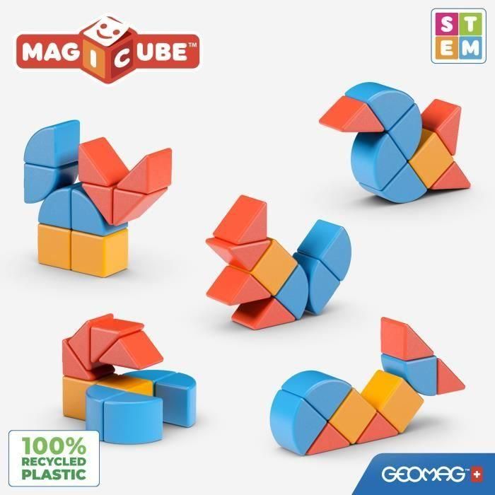 Bloques magnéticos - GEOMAG - Bloques y tarjetas Magicube - 16 piezas - Educativo - Plástico reciclado 4 Bloques magnéticos - GEOMAG - Bloques y tarjetas Magicube - 16 piezas - Educativo - Plástico reciclado 4