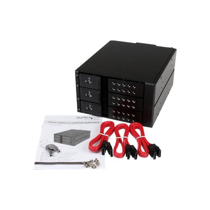 Rack Startech HSB3SATSASBA Negro 3,5" Portátil 4 Rack Startech HSB3SATSASBA Negro 3,5" Portátil 4