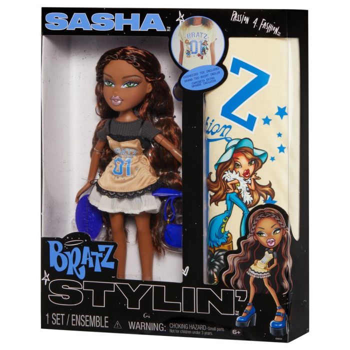 MGA Muñeca Sasha Stylin + Camiseta Bratz