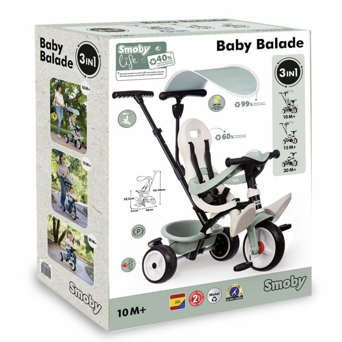 Smoby SMO7600741405 Triciclo para bebés S.Life Balade 1 Smoby SMO7600741405 Triciclo para bebés S.Life Balade 1
