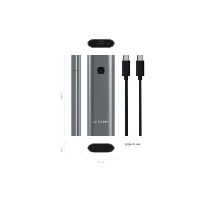 AISENS - CAJA EXTERNA M.2 (NGFF) ASM2-021GR NVMe A USB3.2 GEN2, GRIS 2 AISENS - CAJA EXTERNA M.2 (NGFF) ASM2-021GR NVMe A USB3.2 GEN2, GRIS 2