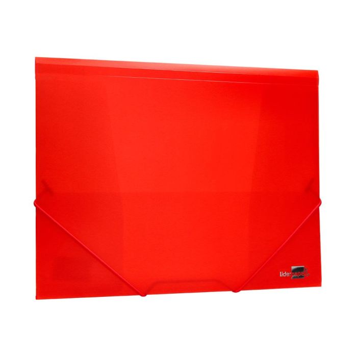 Carpeta Liderpapel Gomas Solapas 34960 Polipropileno Din A4 Rojo Translucido 3