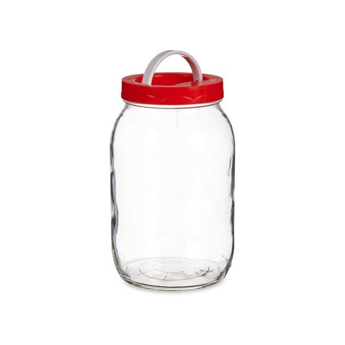 Bote de Cristal 2L con Tapa Roja y Asa - Vivalto 12x21x12 cm (6 Unidades) 1 Bote de Cristal 2L con Tapa Roja y Asa - Vivalto 12x21x12 cm (6 Unidades) 1