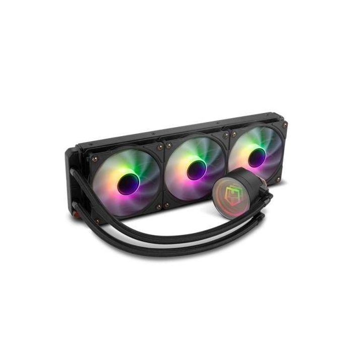 NOX H-360 ARGB Sistema de Refrigeración Líquida AIO para Procesador con Triple Radiador, 3 Ventiladores 12cm Silencioso, Negro 1 NOX H-360 ARGB Sistema de Refrigeración Líquida AIO para Procesador con Triple Radiador, 3 Ventiladores 12cm Silencioso, Negro 1
