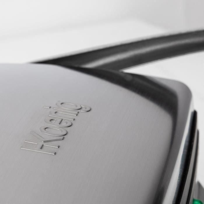 H.Koenig GR20 Plancha eléctrica de carne y panini 2000W - Superficie 29.7x23 cm, Termostato ajustable, Auto altura, Acero inoxidable y negra 5 H.Koenig GR20 Plancha eléctrica de carne y panini 2000W - Superficie 29.7x23 cm, Termostato ajustable, Auto altura, Acero inoxidable y negra 5