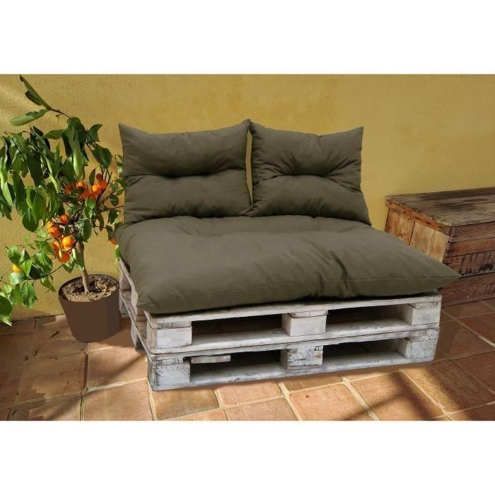Kit palet clásico - topo - colchón + 2 cojines de respaldo - JARDIN PRIVE 2 Kit palet clásico - topo - colchón + 2 cojines de respaldo - JARDIN PRIVE 2