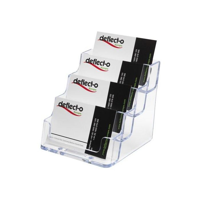 Portatarjetas Sobremesa Deflect-O 4 Compartimentos Horizontal Cristal