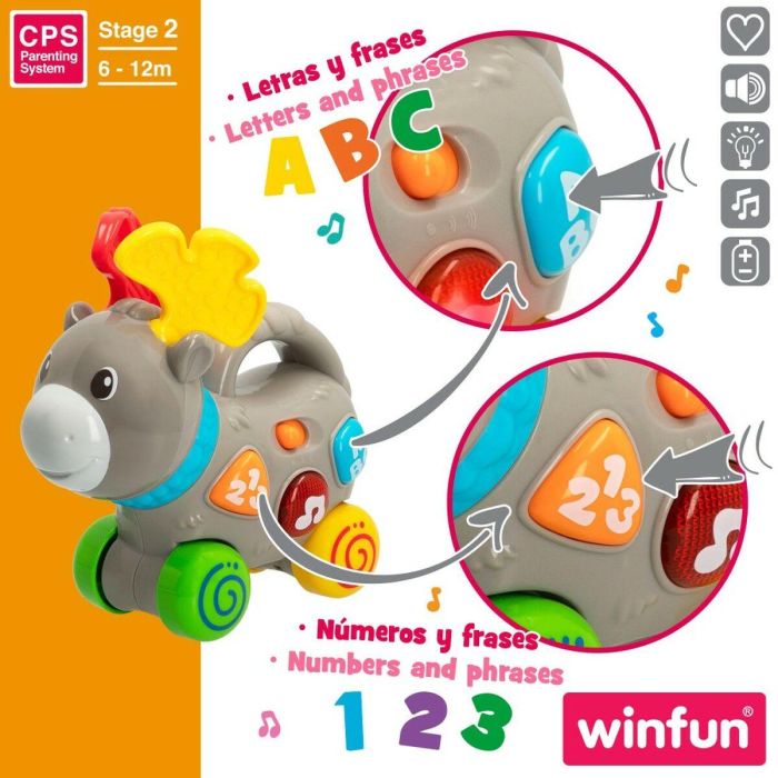 Juguete de arrastre Winfun Alce 17 x 17 x 7,5 cm (6 Unidades) 4