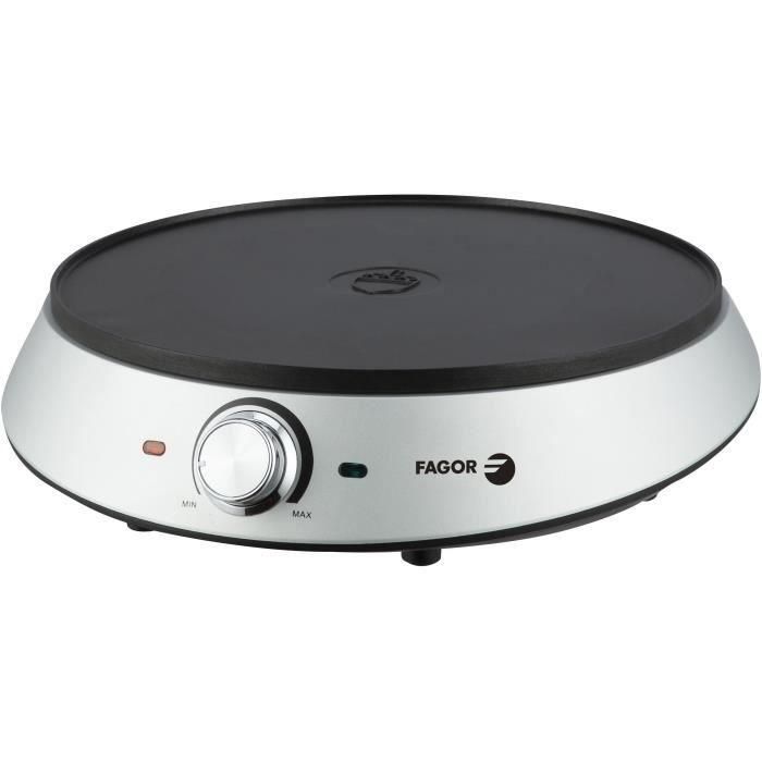 Crepera eléctrica - FAGOR - FGC240 - 1200 W - Diámetro: 30 cm - Recubrimiento antiadherente - Gris 1 Crepera eléctrica - FAGOR - FGC240 - 1200 W - Diámetro: 30 cm - Recubrimiento antiadherente - Gris 1