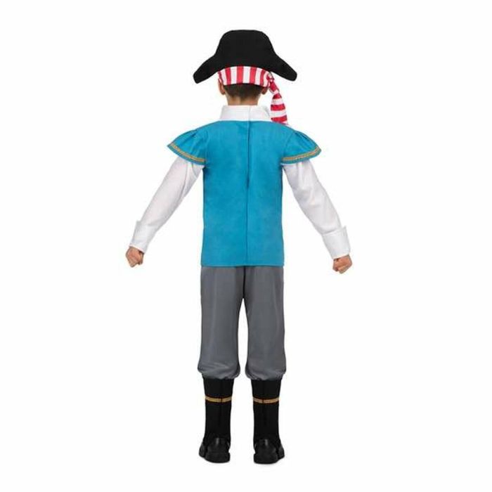 Disfraz pirata gorro, camisa con chaleco y faja, pantalón y cubrebotas talla 10-12 y 3 Disfraz pirata gorro, camisa con chaleco y faja, pantalón y cubrebotas talla 10-12 y 3