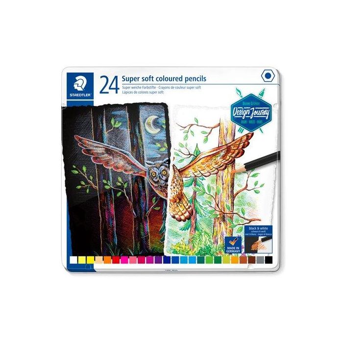 Lapices De Colores Staedtler Design Journey Super Soft 149C Estuche Metal De 24