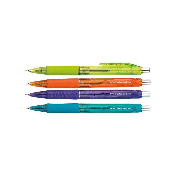 Boligrafo Centrum Retractil Victory Tinta Azul Colores Surtidos (Set de 12)