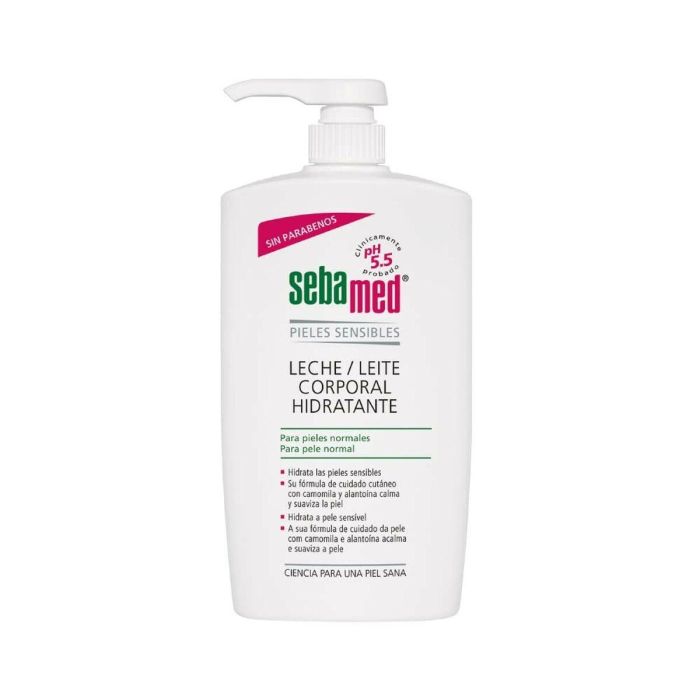 Sebamed Leche Corporal Hidratante y Calmante para Piel Sensible y con Irritación, con Camomila y Alantoína, Formato Dosificador 750 ml
