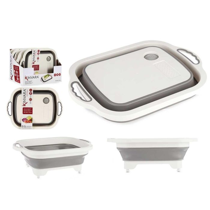 Tabla de cortar plegable con colador Kinvara 29.8x5x40 cm, plástico PP y TPR, colores blanco y gris (12 Unidades) Tabla de cortar plegable con colador Kinvara 29.8x5x40 cm, plástico PP y TPR, colores blanco y gris (12 Unidades)