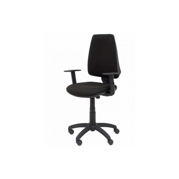 Piqueras y Crespo Silla de Oficina Elche 14CPBALI840B10 - Silla Operativa Tapizada, Mecanismo Básico, Brazos 1D, Negro, Soporte 120 kg, Altura Ajustable