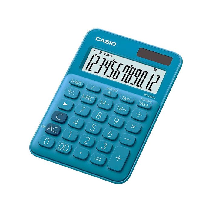 Calculadora Casio Ms-20Uc-Bu Sobremesa 12 Digitos Tax +-- Color Azul 1