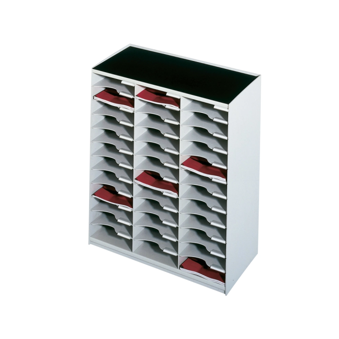 Paperflow Mueble Auxiliar Clasificador Monobloque 36 Casillas A4 Gris 1