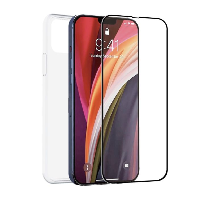 Muvit Funda y Protector de Pantalla Eco para iPhone 14 - Pack Reciclable y Protector Vidrio Templado 9H 1 Muvit Funda y Protector de Pantalla Eco para iPhone 14 - Pack Reciclable y Protector Vidrio Templado 9H 1