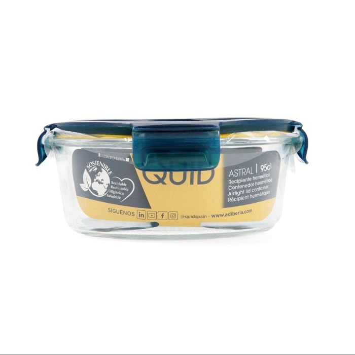 Quid Recipiente Hermético Vidrio Astral 95 cL 18x18x8 cm 4