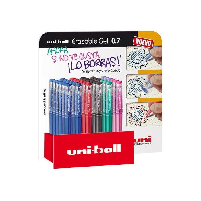 Uni-Ball Rollerball Tinta Gel Borrable Uf-222-3D 0.7 mm - Expositor 36 Ud
