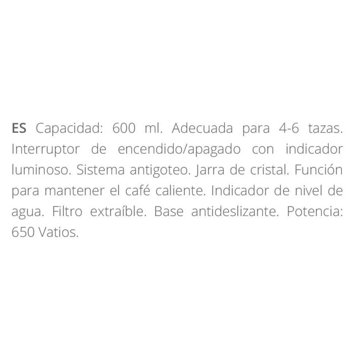 Kiwi Cafetera Americana 0.65L 650W - 14 x 26 x 20.5 cm 2