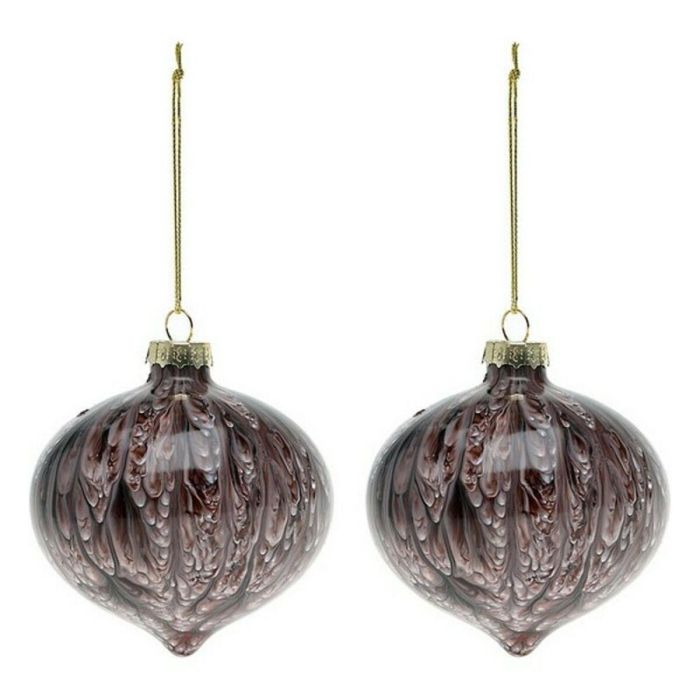 Bolas de Navidad (2 pcs) 112490 Marrón Rojo 8 cm (2 Unidades) 1 Bolas de Navidad (2 pcs) 112490 Marrón Rojo 8 cm (2 Unidades) 1