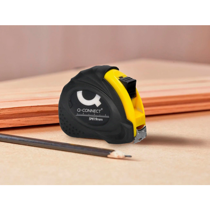 Q-connect Flexometro con Freno Material Antichoque 19 mm Ancho Longitud 5 mt 7