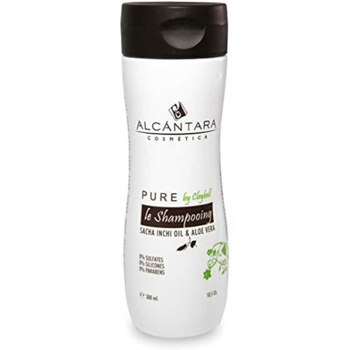 Alcantara CLEYBELL PURE Champú Hidratante Natural Sin Sulfatos Siliconas Parabenos Todo Tipo de Cabello 300 ml