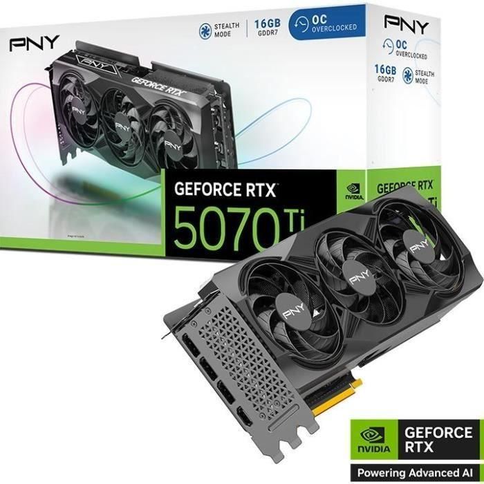 PNY - Tarjeta gráfica - GEFORCE RTX RTX 5070Ti - 16 GB - STD OC PNY - Tarjeta gráfica - GEFORCE RTX RTX 5070Ti - 16 GB - STD OC