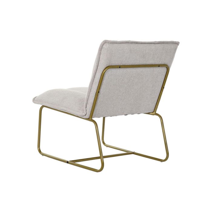 Sillón DKD Home Decor Beige Dorado Metal Poliéster (66 x 71 x 77 cm) 4 Sillón DKD Home Decor Beige Dorado Metal Poliéster (66 x 71 x 77 cm) 4
