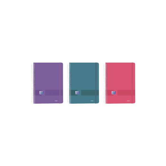 Oxford Agenda Anual Live&Go Espiral A5 128 Hojas Colores Surtidos Vivos 2026
