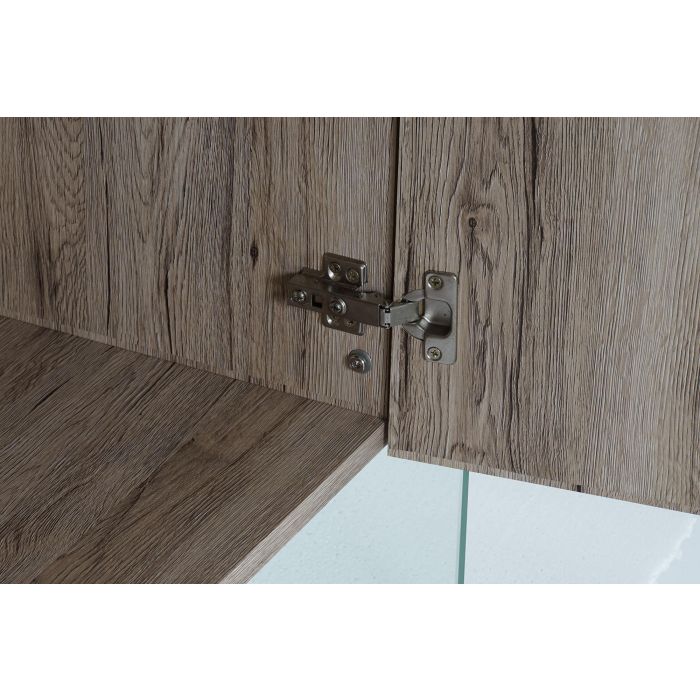 DKD Home Decor Aparador Moderno Natural de MDF y Cristal Templado 120x44x120 cm con 2 Puertas y 3 Estantes Desmontable 4 DKD Home Decor Aparador Moderno Natural de MDF y Cristal Templado 120x44x120 cm con 2 Puertas y 3 Estantes Desmontable 4