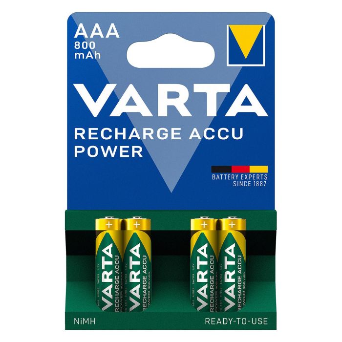 Varta 56703101404 Pilas Recargables Ni-MH HR03 AAA 800mAh Accu Power 4uds