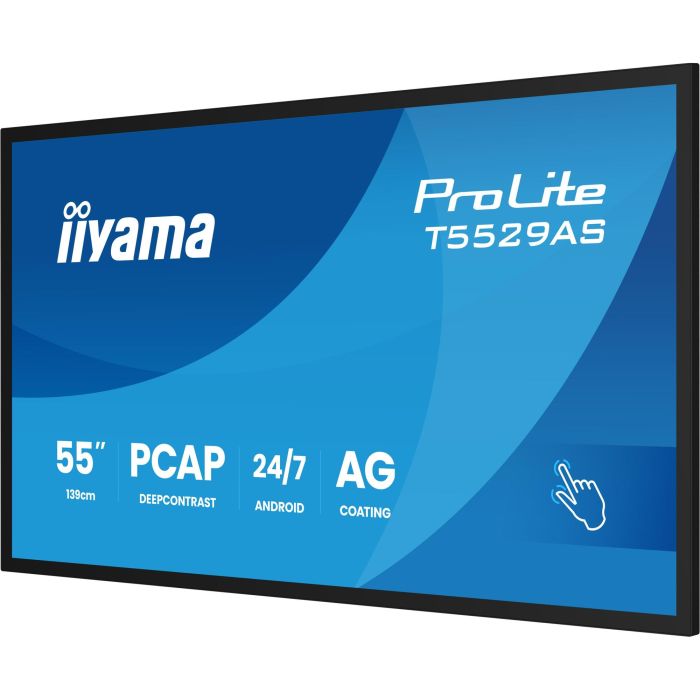 Iiyama Monitor Interactivo Profesional T5529AS-B1AG 55" 4K UHD Táctil Android 10 OS 3840x2160 USB-C WiFi 24/7 21