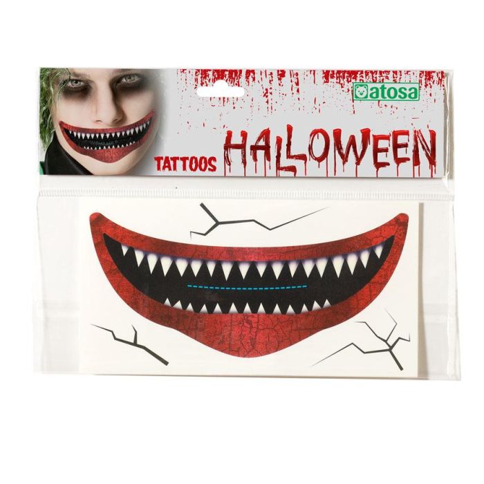 Accesorio Halloween Maquillaje Boca - Efecto siniestro y agresivo, sonrisa dentada roja, perfecta para caracterización y espectáculos de horror 1 Accesorio Halloween Maquillaje Boca - Efecto siniestro y agresivo, sonrisa dentada roja, perfecta para caracterización y espectáculos de horror 1