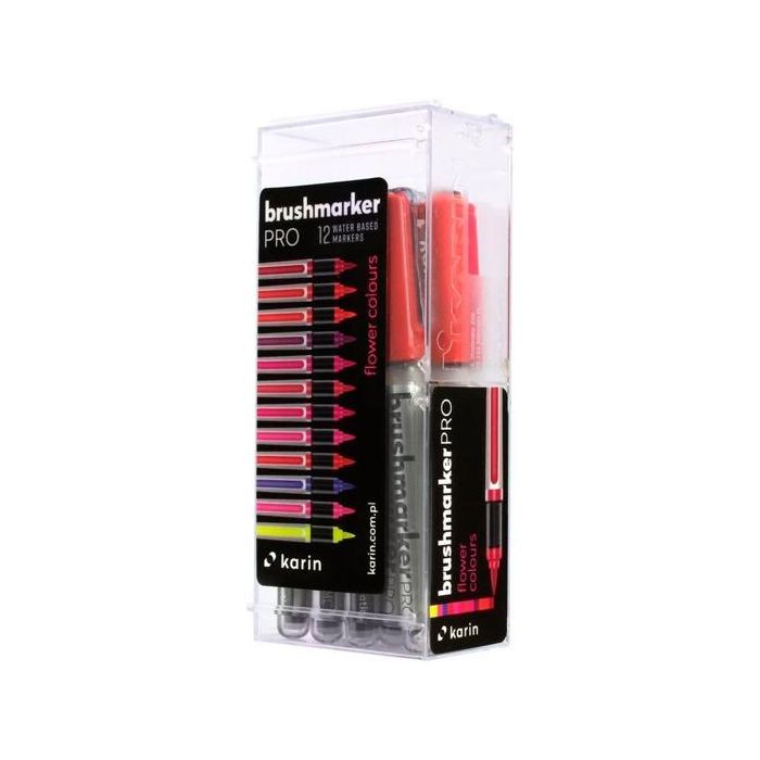 Karin Rotuladores Brushmarker Pro "Flowers Colours" Punta Pincel C-Surtidos Set 12 Ud