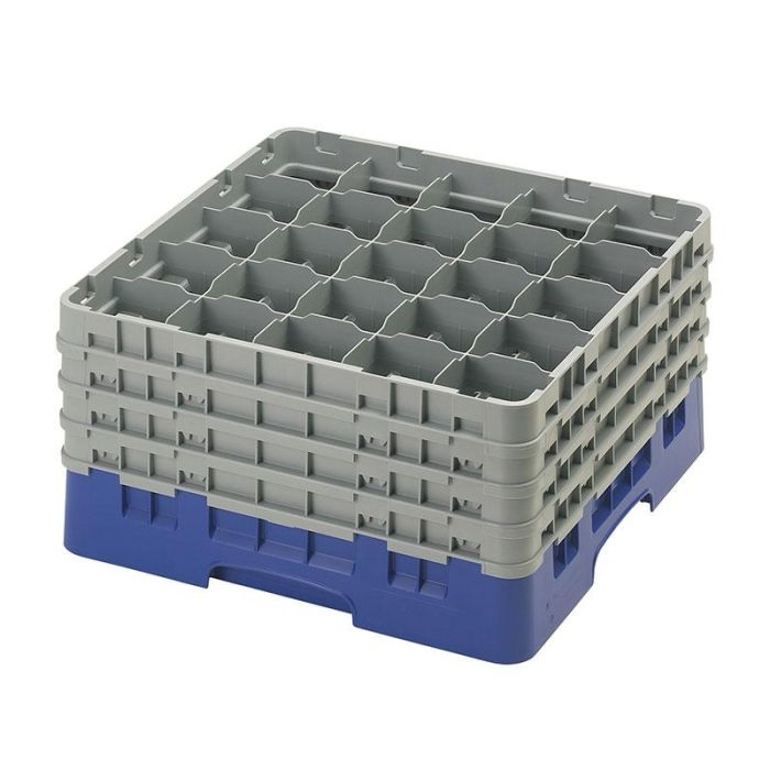 CAMBRO - 25S900-186 - Cesta de lavado 25 comp. 4 alturas- 8,7 cm Ø máx. - alt. máx. 24,1 cm - 50 x 50 x 26,7 cm - Azul marino