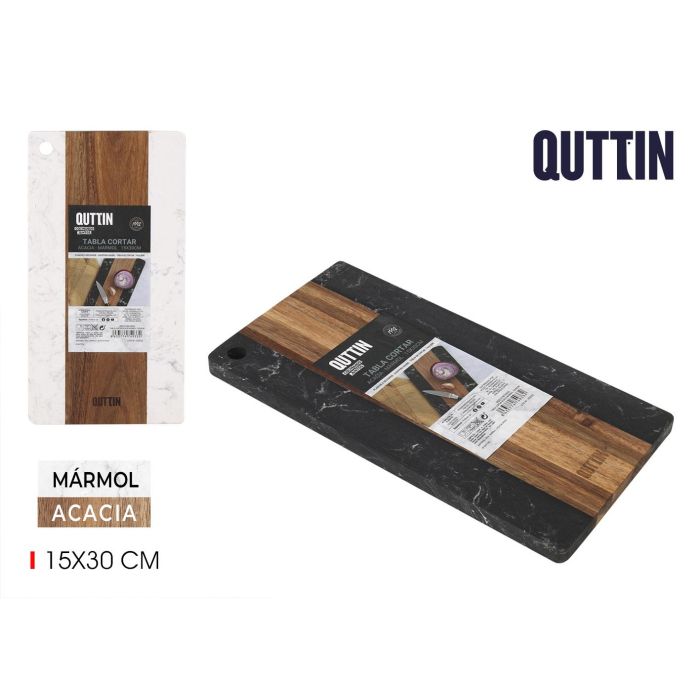 Tabla de cortar acacia y mármol 15x30 cm - Quttin (10 Unidades) Tabla de cortar acacia y mármol 15x30 cm - Quttin (10 Unidades)