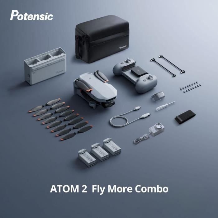 Dron - POTENSIC - ATOM 2 - Combo Fly More - Cámara HD/4K - GPS integrado - Tiempo de vuelo de 15 a 25 minutos - Alcance de 300 metros 2 Dron - POTENSIC - ATOM 2 - Combo Fly More - Cámara HD/4K - GPS integrado - Tiempo de vuelo de 15 a 25 minutos - Alcance de 300 metros 2