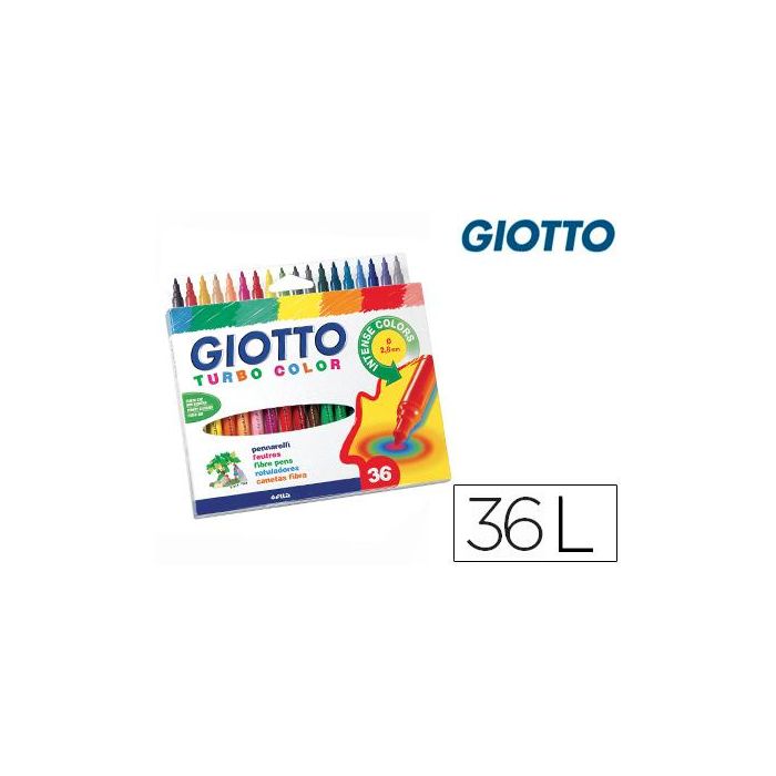 Giotto Rotuladores Turbo Color Surtidos Estuche 36 Ud